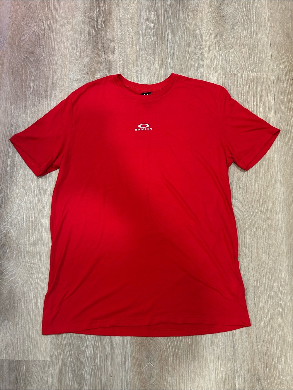 Oakley Men's Red Crew Neck Performance Tee with Chest Logo XL